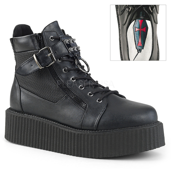 Mens Gothic Platform Lace Up Creeper Boots